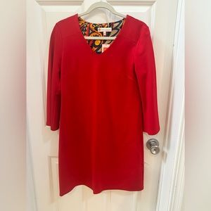 Gorgeous Jude Connally  red ponte dress